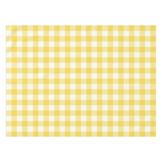 Pastel Yellow Gingham Buffalo Karo Kariertes Muste Tischdecke (Vorderseite (Horizontal))