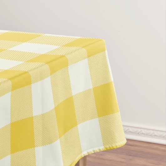 Pastel Yellow Gingham Buffalo Karo Kariertes Muste Tischdecke (Beispiel)