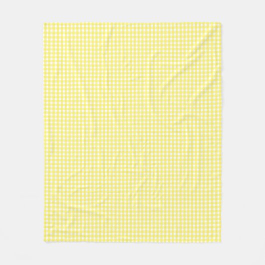 Pastel Yellow Gingham Pattern Fleecedecke (Vorderseite)