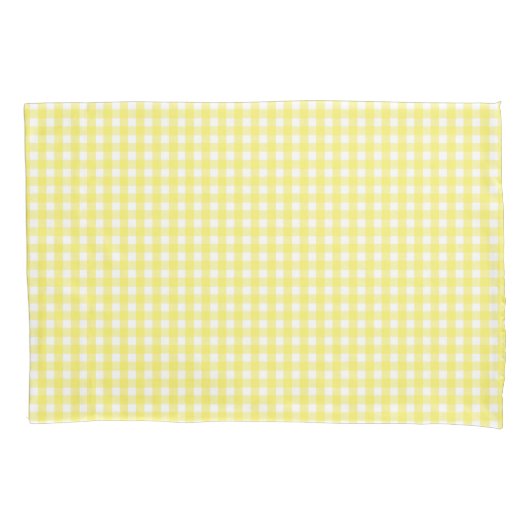 Pastel Yellow Gingham Pattern Kissenbezug (Vorderseite)