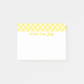 Pastel Yellow Gingham Pattern Postit Notes Post-it Klebezettel (Vorderseite)