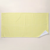 Pastel Yellow Gingham Pattern Strandtuch (Vorderseite)