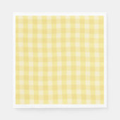 Pastel Yellow Gingham Print Plaid Serviette (Vorderseite)