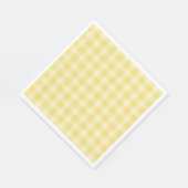 Pastel Yellow Gingham Print Plaid Serviette (Ecke)