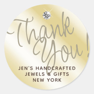 Pastel Yellow Gold Shimmery Sparkle Danke Runder Aufkleber