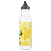 Pastel Yellow Honeycomb Cute Bee Personalised Edelstahlflasche (Rechts)