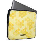 Pastel Yellow Honeycomb Pattern Personalised Laptopschutzhülle (Vorne Rechts)