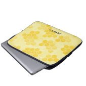 Pastel Yellow Honeycomb Pattern Personalised Laptopschutzhülle (Vorne Knopf)
