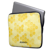 Pastel Yellow Honeycomb Pattern Personalised Laptopschutzhülle (Vorderseite Links)