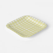 Pastel Yellow Imperfect Gingham Paper Tellers Pappteller (Gewinkelt)