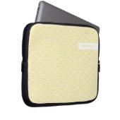 Pastel Yellow Japanese Seigaiha Pattern Laptopschutzhülle (Vorne Rechts)
