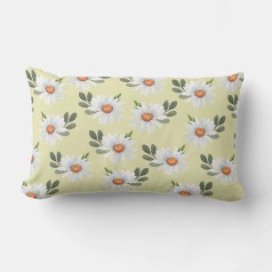 PASTEL YELLOW MIT WEISSEN UND GELBEN DAISIEN LENDENKISSEN