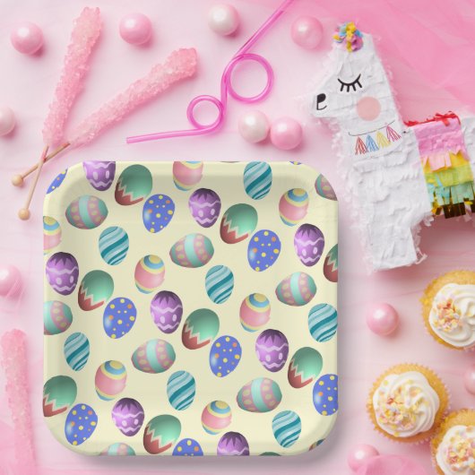 Pastel Yellow Oaster Egg Ostereier Party Ei Jagd S Pappteller (Party)