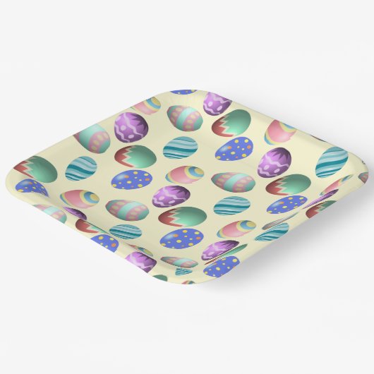 Pastel Yellow Oaster Egg Ostereier Party Ei Jagd S Pappteller (Gewinkelt)