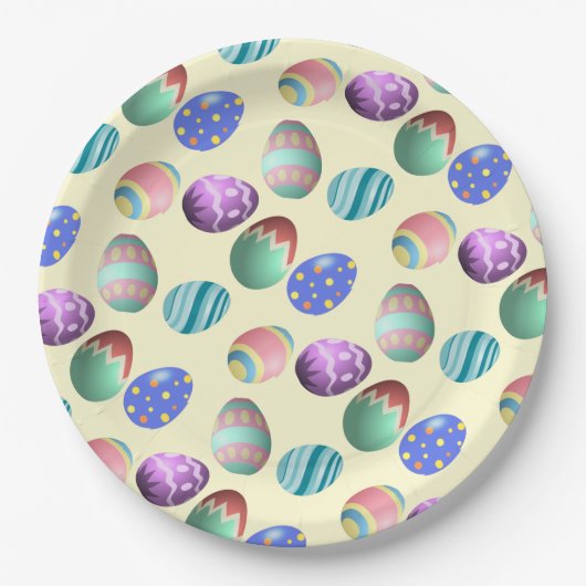 Pastel Yellow Oaster Egg Ostereier Party Ei Jagd S Pappteller (Vorderseite)