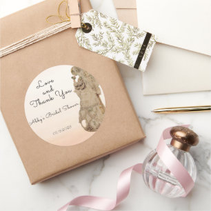 Pastel Yellow Peach Mauve Brie Danke Runder Aufkleber