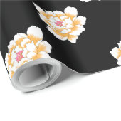 PASTEL YELLOW PEONY PATTERN GESCHENKPAPIER (Rolleneckpunkt)