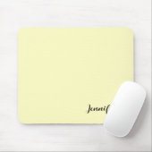 Pastel Yellow Personalisierte moderne Schrift Mousepad (Mit Mouse)