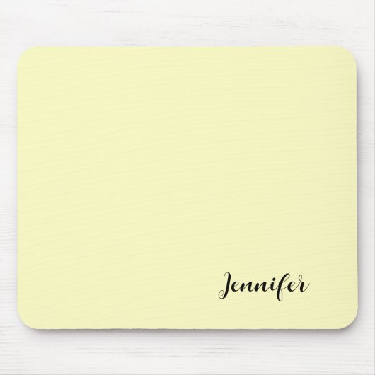 Pastel Yellow Personalisierte moderne Schrift Mousepad (Vorne)