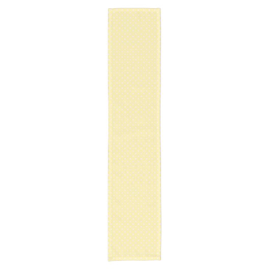 Pastel Yellow Polka Dot Pattern Kurzer Tischläufer (Vorderseite)