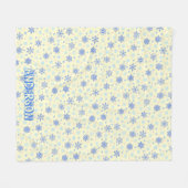 Pastel Yellow Snowflakes Individuelle Name Niedlic Fleecedecke (Vorderseite (Horizontal))