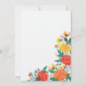 Pastel Yellow Spring Dahlia Florals Baby Dusche Einladung (Rückseite)