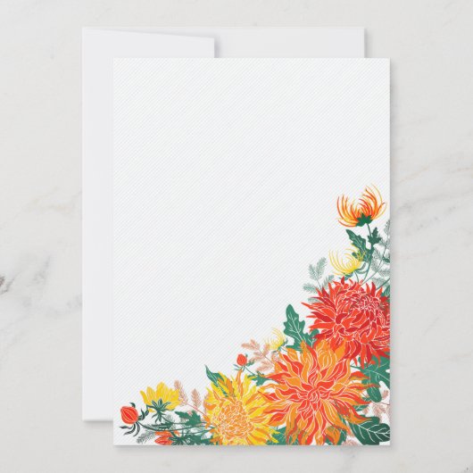 Pastel Yellow Spring Dahlia Probe Dinner Einladung (Rückseite)