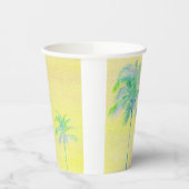 Pastel Yellow Summer Palm Tree Paper Cups Pappbecher (Links)