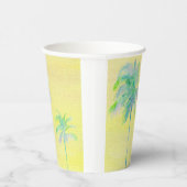 Pastel Yellow Summer Palm Tree Paper Cups Pappbecher (Rechts)