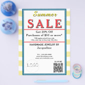 Pastel Yellow White Watercolor Summer Sale Flyer (Einzeln)