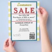 Pastel Yellow White Watercolor Summer Sale Flyer (Hand)