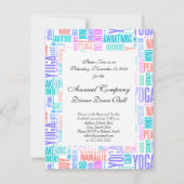 Pastel Yoga Word Cloud Elegantes Muster Einladung (Rückseite)