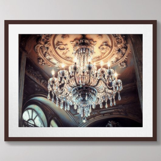 Pastel Zeichn der Architektur Verzierter Kronleuch Poster