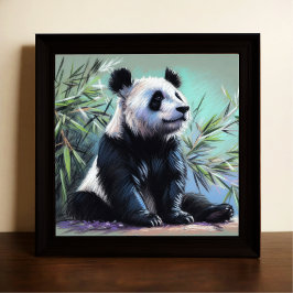 Pastel Zeichn des Panda-Bären Bamboo III Poster