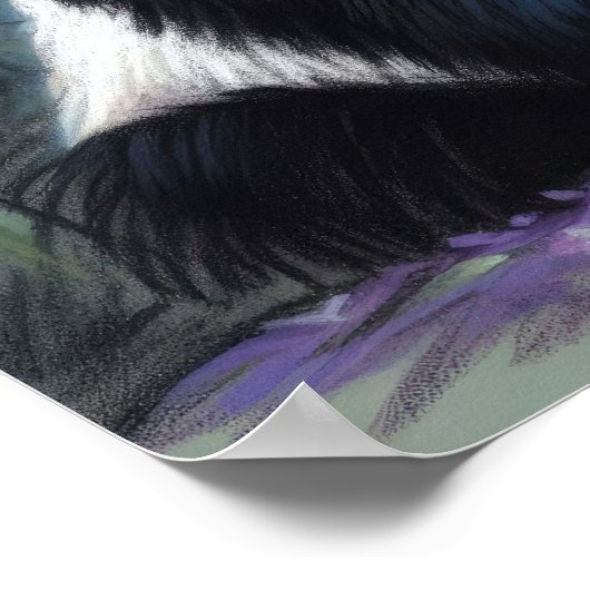 Pastel Zeichn des Panda-Bären Bamboo III Poster (Ecke)