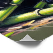 Pastel Zeichn des Panda-Bären Bambus IV Poster (Ecke)