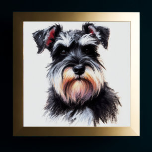 Pastel Zeichn eines Schnauzer-Hundes II Poster