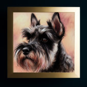 Pastel Zeichn eines Schnauzer-Hundes Poster