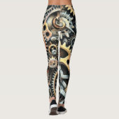 Pastel Zeichn von Cogs Gears Steampunk Leggings (Rückseite)