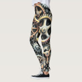 Pastel Zeichn von Cogs Gears Steampunk Leggings (Links)