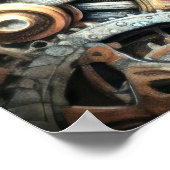Pastel Zeichn von Cogs Gears Steampunk Poster (Ecke)