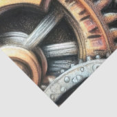 Pastel Zeichn von Cogs Gears Steampunk Seidenpapier (Ausschnitt)