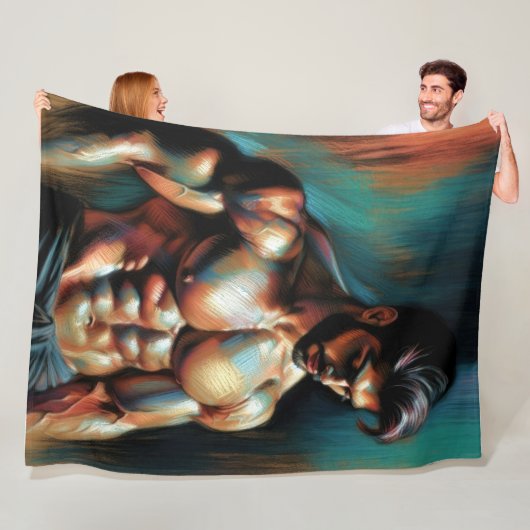 Pastel Zeichne ansprechender Shirtless Man Fleecedecke (Beispiel)