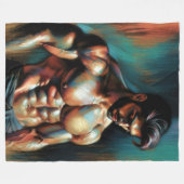 Pastel Zeichne ansprechender Shirtless Man Fleecedecke (Vorderseite (Horizontal))