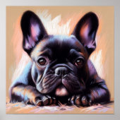 Pastel Zeichne einem französischen Bulldog III Poster (Vorne)