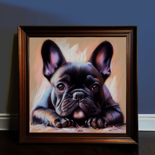 Pastel Zeichne einem französischen Bulldog III Poster