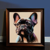 Pastel Zeichne einen französischen Bulldog Poster