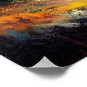 Pastel Zeichne farbenfrohe Nachtlandschaft Moon Poster (Ecke)