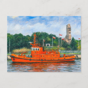 Pastel zeichne von Danzigs Westerplatte-Kriegsmemo Feiertagspostkarte