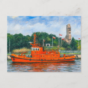 Pastel zeichne von Danzigs Westerplatte-Kriegsmemo Feiertagspostkarte